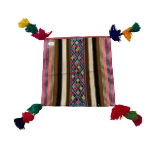 Authentic Peruvian handwoven inner mesa cloth with traditional Andean woven patterns and colorful tassels, handmade by artisans in Peru for wrapping sacred medicine bundles, tarot and oracle cards, crystals, altars, etc.