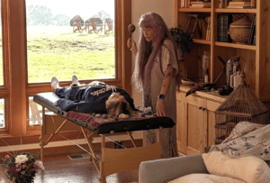 shaman dani helping a client