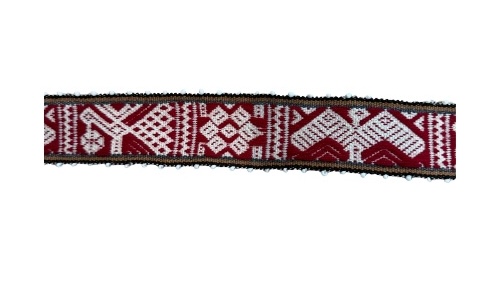 Enhance your favorite hat with this authentic Peruvian handwoven hat band, expertly crafted by Andean artisans using traditional weaving techniques passed down through generations. Featuring intricate geometric motifs in rich burgundy and natural cream tones, each hat band is finished with hand-tied tassels for an authentic artisan touch. Perfect for western hats, cowboy hats, fedoras, sun hats, and bohemian styles, this beautiful textile accessory celebrates the rich cultural heritage of Peru while adding distinctive handcrafted character to your wardrobe. Because each piece is handmade, slight variations make every hat band truly one of a kind.